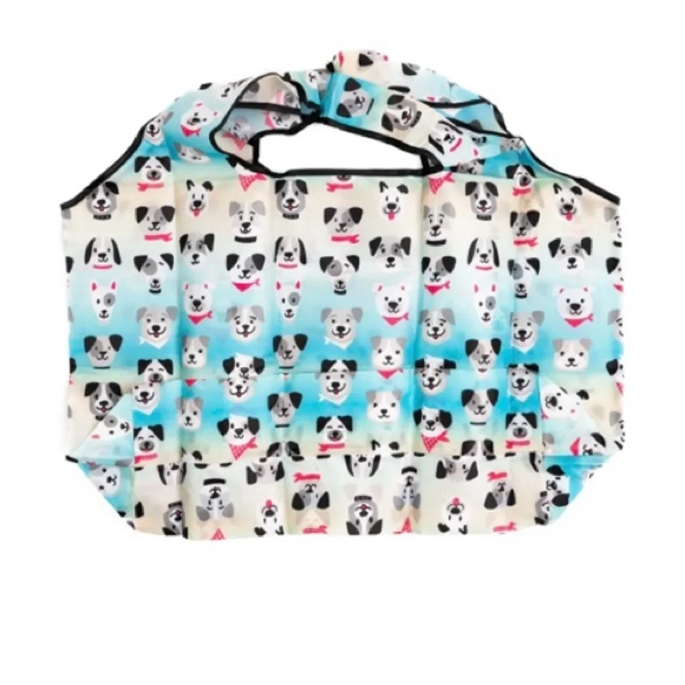 DOGGIE OMBRÉ SHOPPING/TRAVEL SHOULDER BAG. FOLDABLE GROCERY TOTE